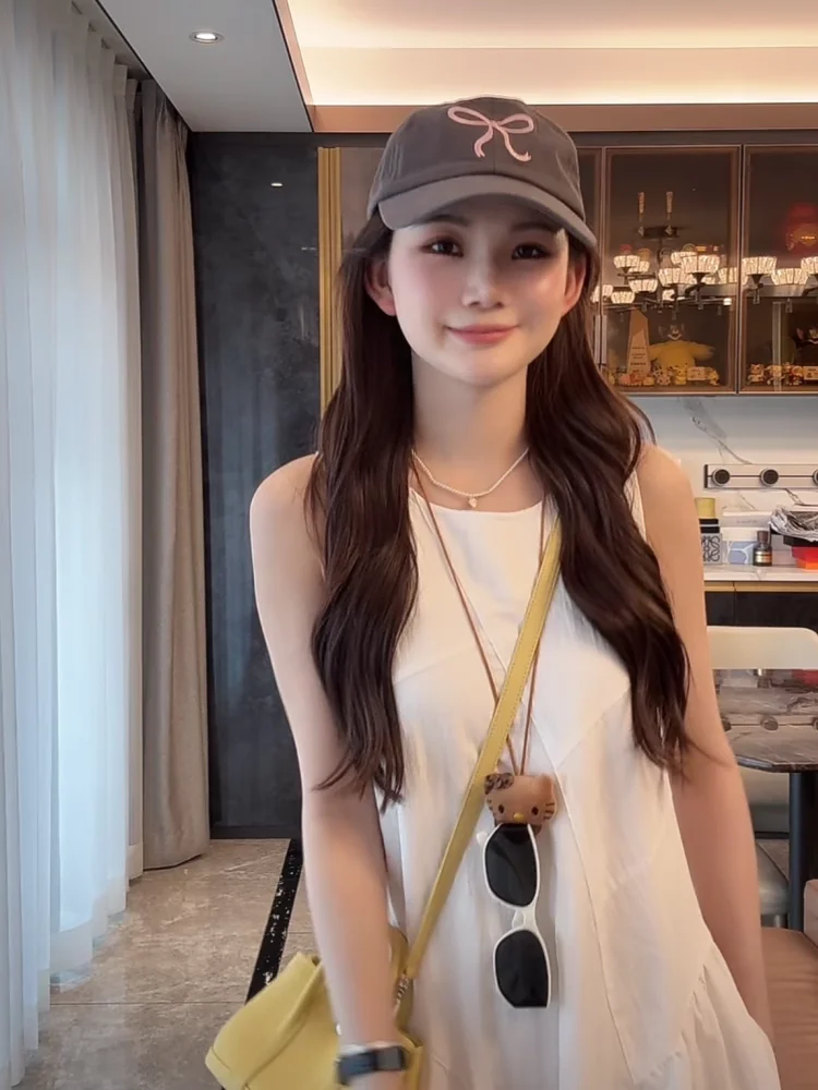 Robes sans manches pour femmes, Alternative d'été, Tulle appliqué, ceinture élastique ajourée, évasée, Fairycore, doux pique-nique, floraison OL