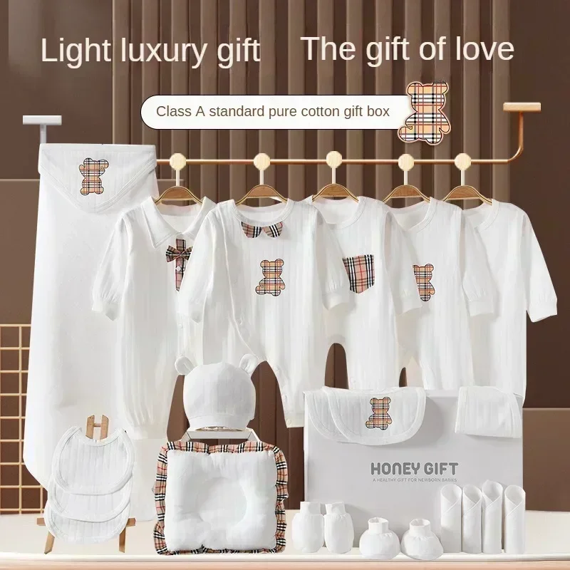 

Luxury Newborn Clothing Gift Box 0-6 Months Baby Jumpsuit Combination Baby Outfit Set Hospital New Born Essential Clothing Set