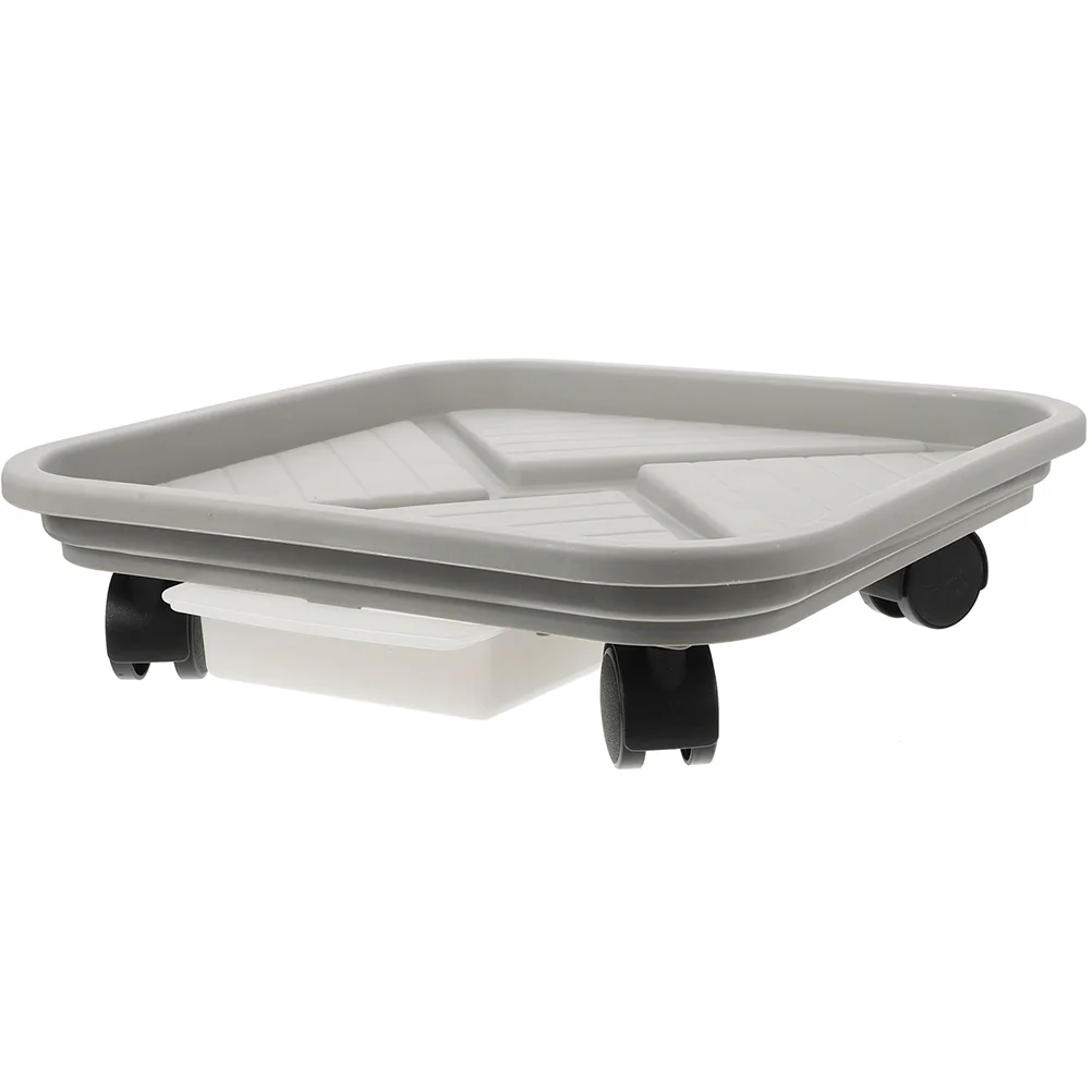 Mobile Flower Pot Water Tray Planter Cart Plastic for Plants Square on Wheels Storage Holders Pots Roller Base Trays