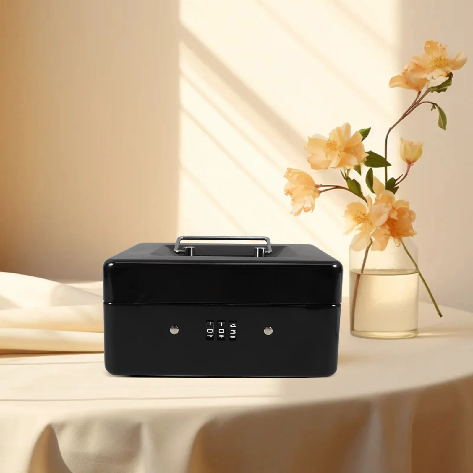 

Password Lock Cash Box Durable Iron Safe For Home Office Storage Large Capacity Mini Lock Box Hidden Key Holder Secret