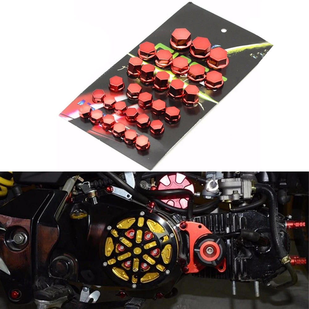 30pcs Universal Motorcycle Screw Cover Motorcycle Accessories Motorcycle Dustproof Decoration Covers for Yamaha Kawasaki Honda