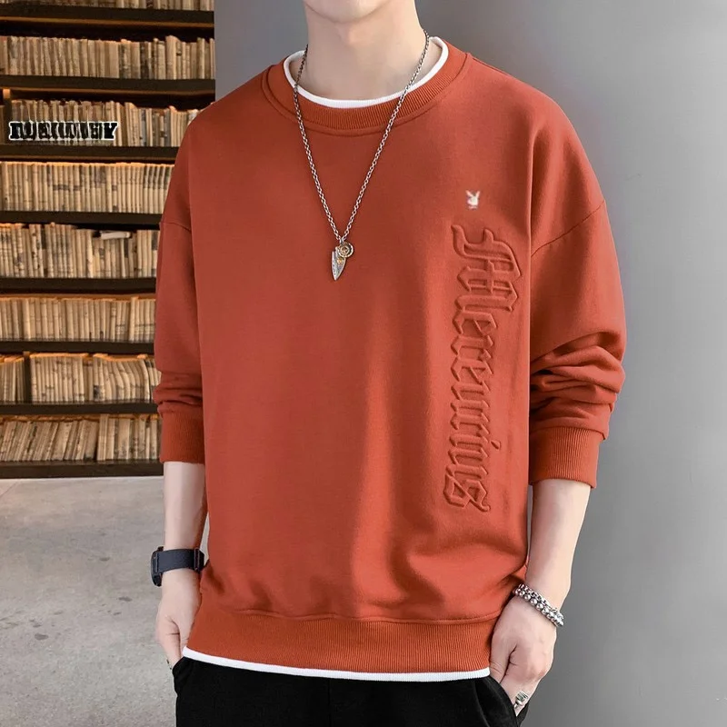 

Мужской свитшот с круглым вырезом, свободный крой, длинный рукав, удобный, весенний, новый, модный, повседневный топ из полиэстера