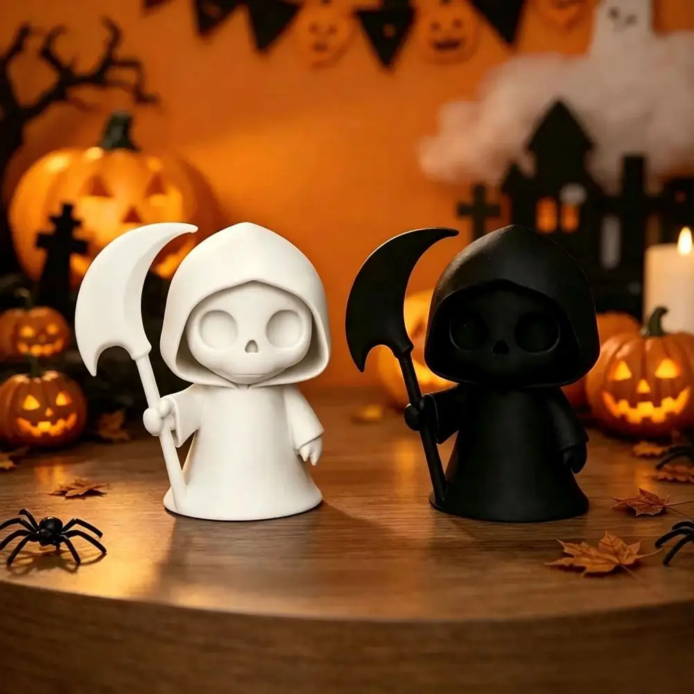 Halloween Party Decor Halloween Grim Reaper Figurine Collection For Desk Car Dashboard Decor 3D Printed Toy For Anime Muscle Man