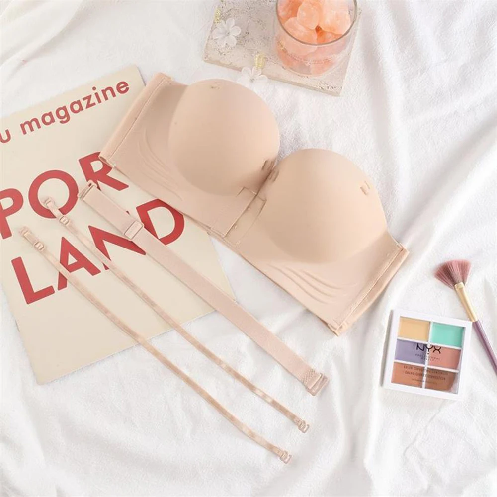 

Sexy Front Closure Push Up Bra for Small Chest Invisible Bras Women Underwear Female Brassiere Removable Strap Seamless Bralette