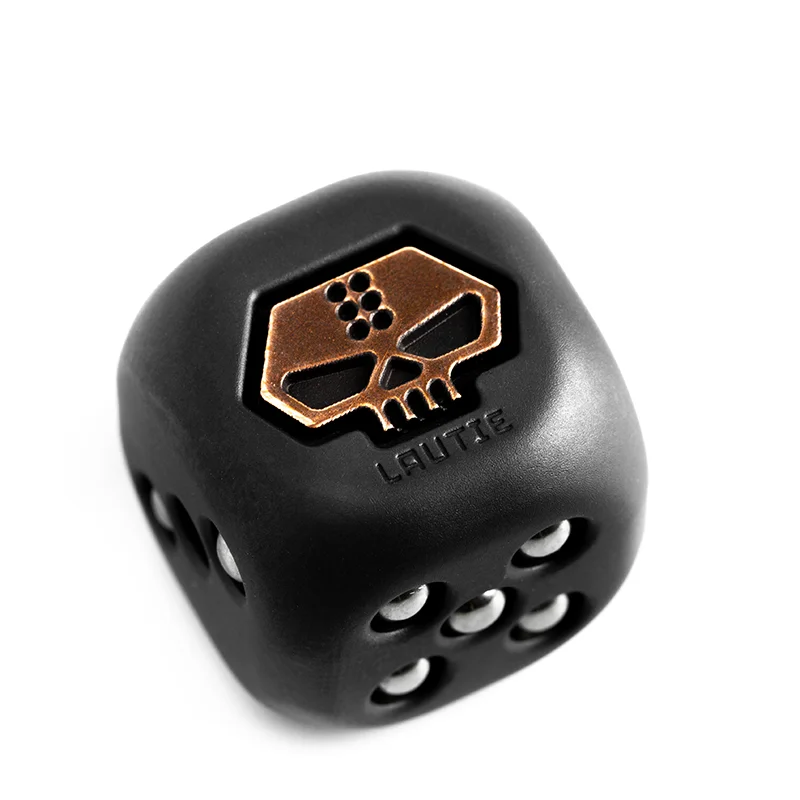 

1 шт. Металлические многогранные кубики LAUTIE, черные, для удачи, с подвеской, антистресс-игрушка, EDC, декомпрессионный нож-бусина
