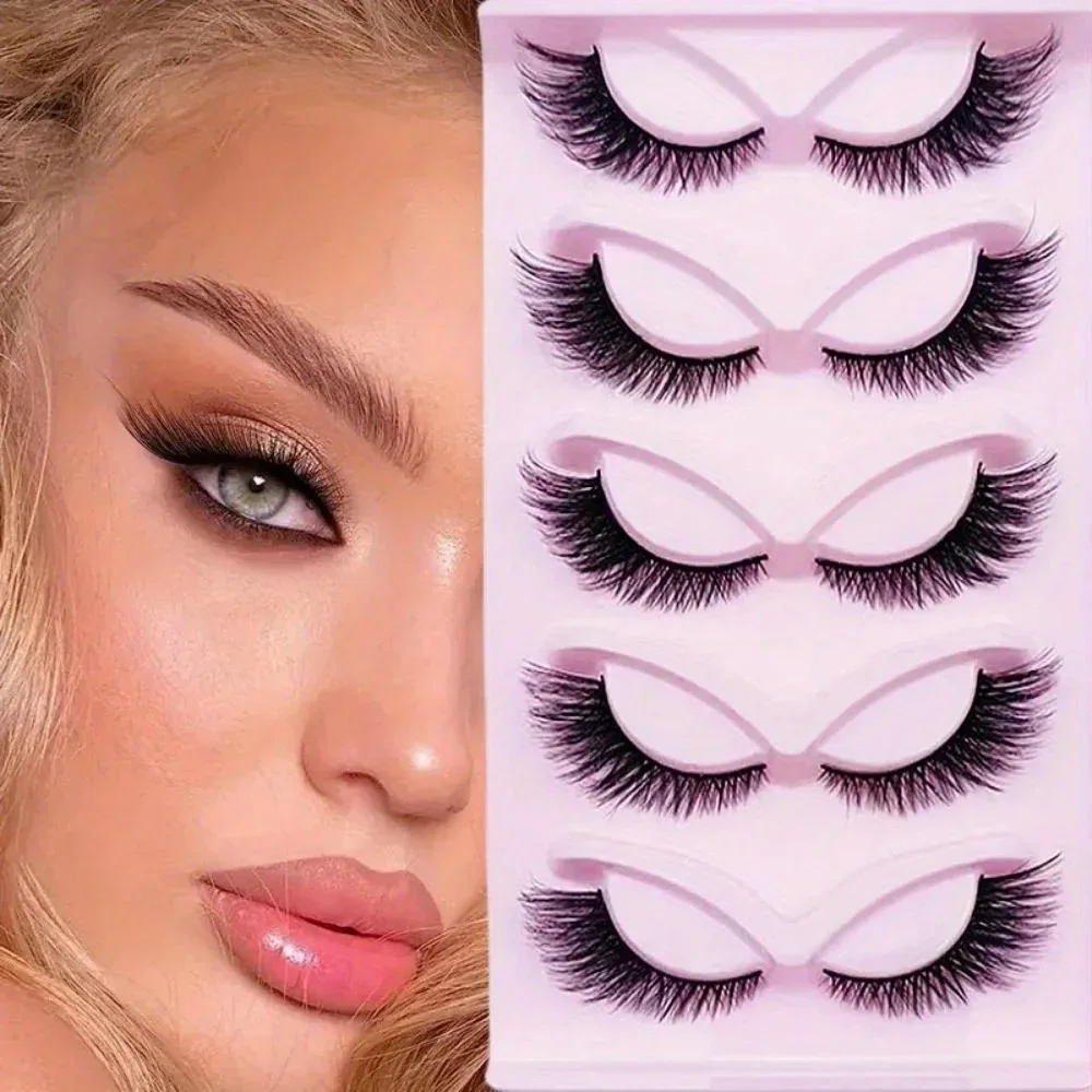 15 Pairs 3-Pack Cat Eye Lashes Wispy Fake Lashes Fluffy Cat Eye Lashes Extensions False Eyelashes