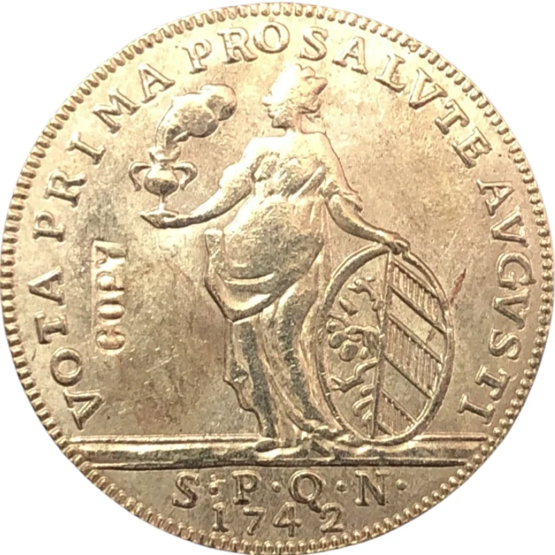 

1742 Free imperial city of Nurnberg ( German states ) 1 Ducat Gold copy Coin 22mm