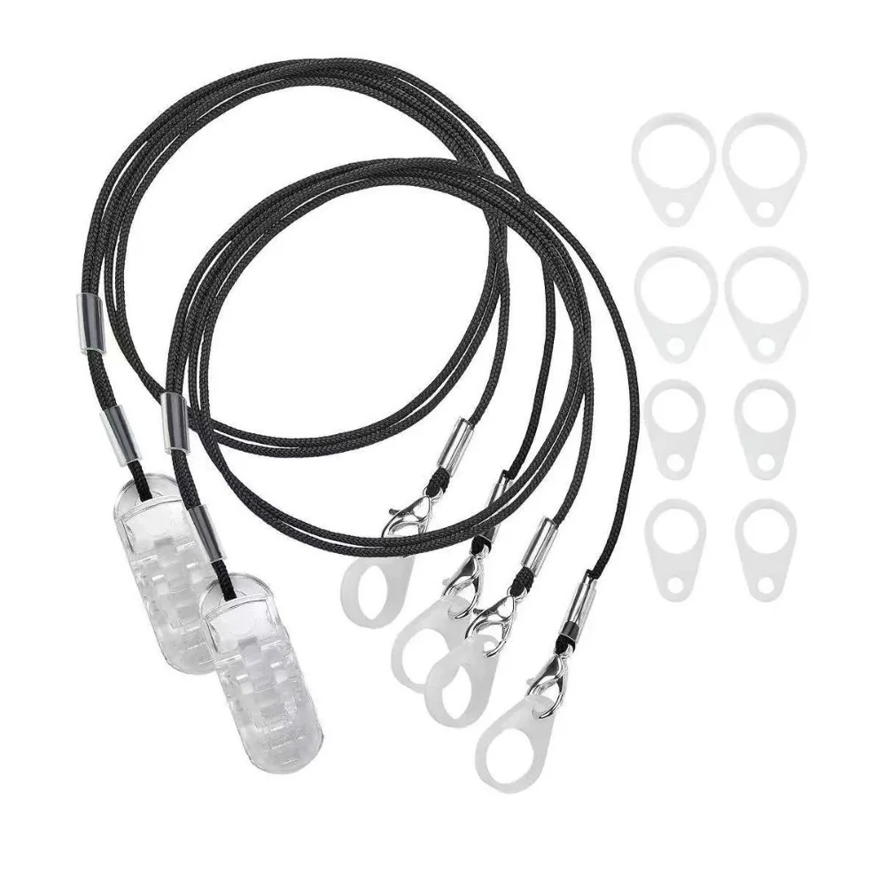Practical Anti Lost Hearing Aid Lanyard Black Rope Transparent Clip Hearing Aid Strap Adjustable Hearing Aid Holder for Elderly