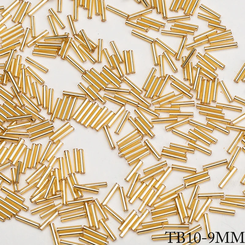 20grams Glass Tube Beads Loose Beads Gold-Color 6MM/9MM/12MM/30MM Boho Long Tube Bead DIY Clothing Accessories Beading Material