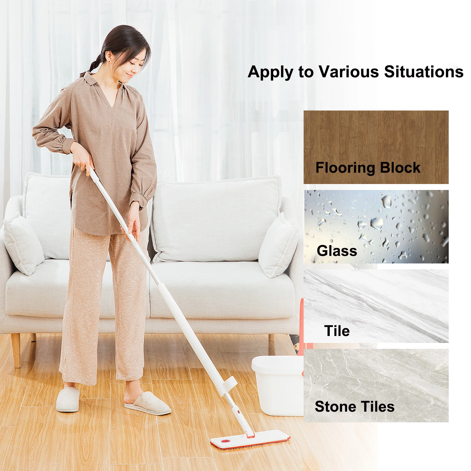 

Top Quality Spray Floor Mop Reusable Microfiber Pads and 360 Degree Metal Handle For Kitchen Wood Ceramic Tiles Floor Cleaning
