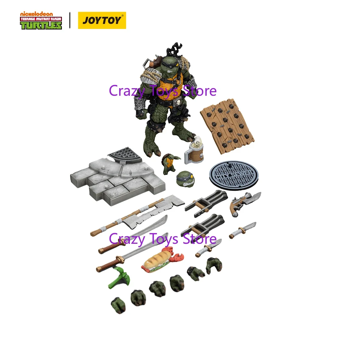

In Stock JOYTOY 1/18 Turtle Ninja Action Number TMNT-Krang -Slash-Tokka Toy Collection Gifts