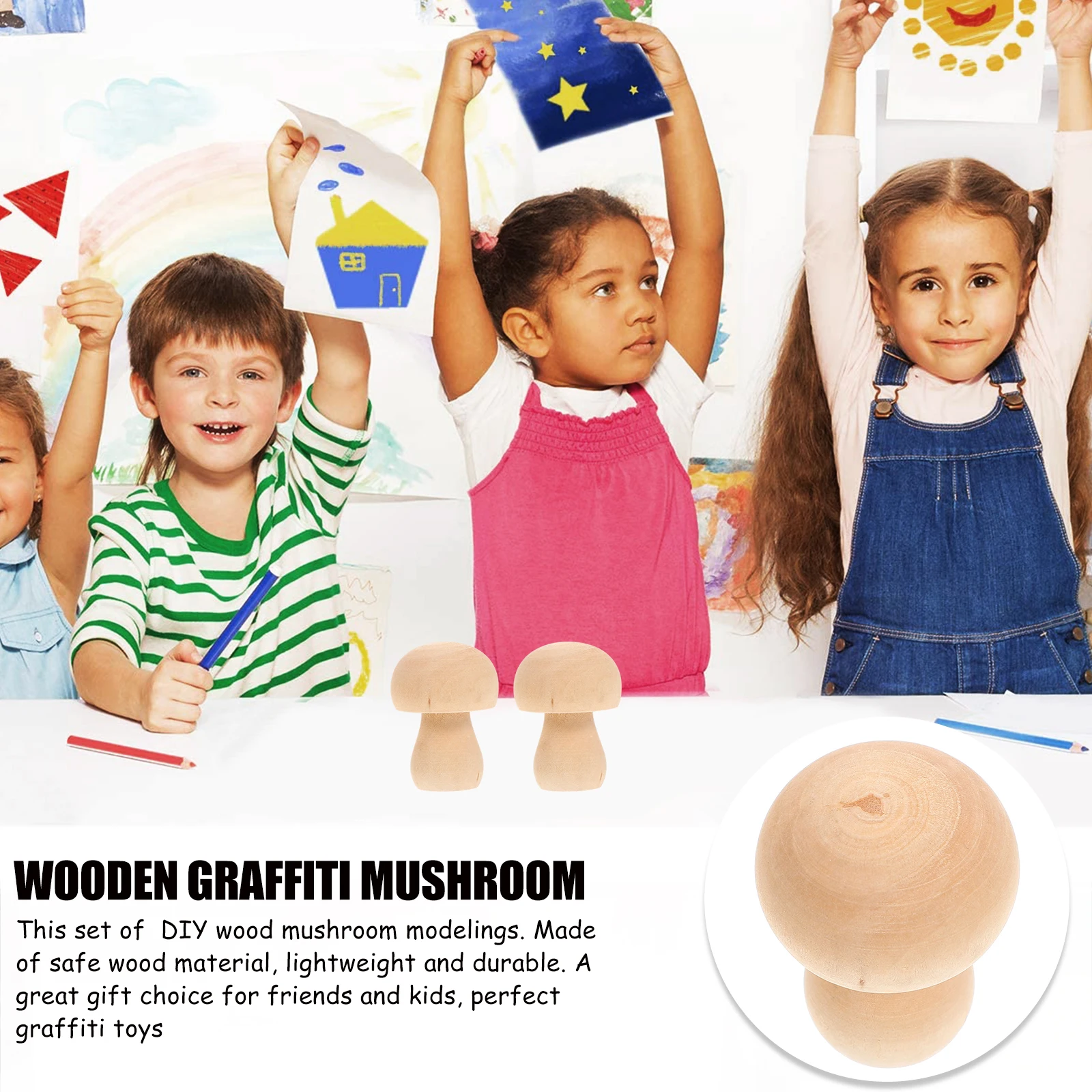 

10 Pcs Wooden Mushroom Ornament Decoration Mini Mushrooms Stuff Child Product Garden Outdoor