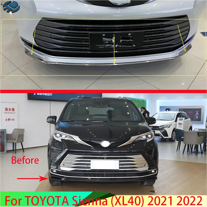 

Для TOYOTA Sienna (XL40) 2021 2022, нержавеющая сталь, защита перед бампером, защитная пластина, угловая защита