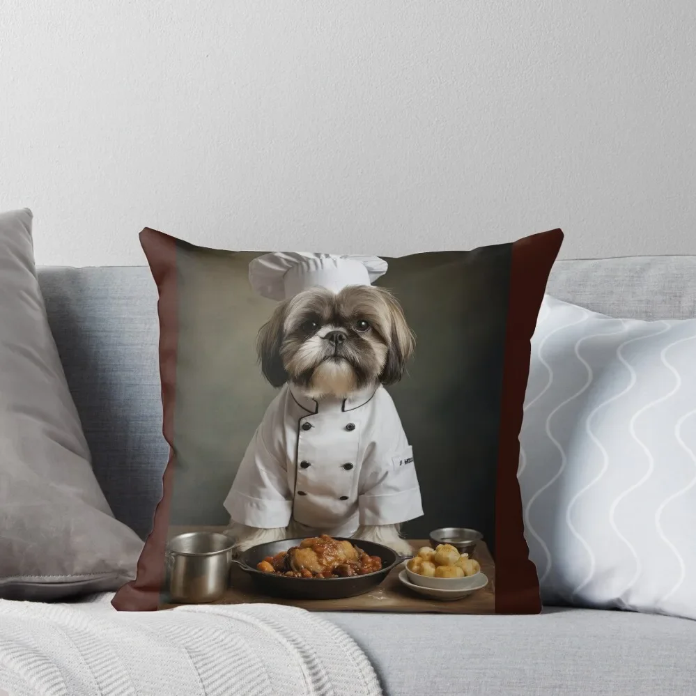 

Shih Tzu Chef Throw Pillow Cushion Cover For Sofa Throw Pillow Covers pillow