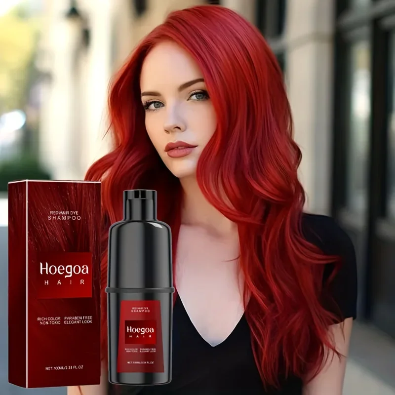 شامبو للشعر باللون الأحمر والأرجواني قزحي الألوان، تركيبة غير تسبب ضررًا، تنعيم يدوم طويلاً، لطيف وسريع اللون، شامبو صبغ الشعر #3