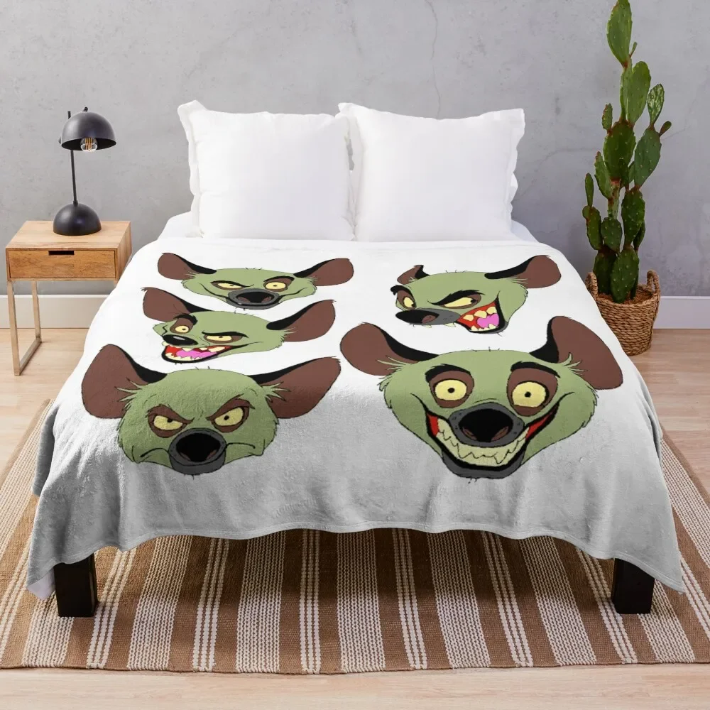 

Hyena face pack Throw Blanket blankets and throws Hairys Blankets