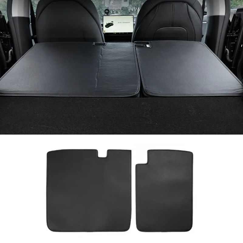 2 PCS Rear Seat Back Cushion Rear Seat Back Cover Black PU For Tesla Model 3 Highland 2024