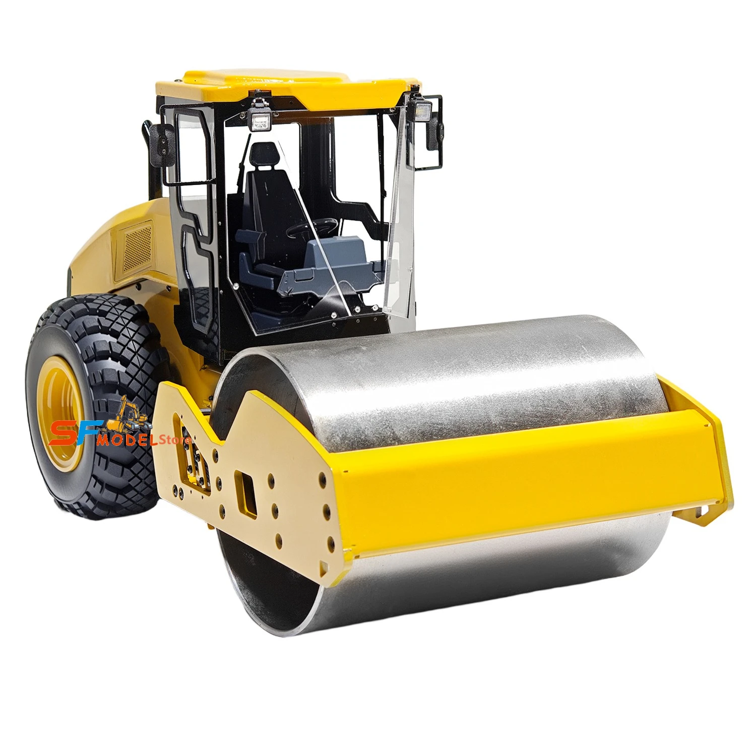 รถบดถนนโลหะ CS11 ขนาด 1/14 แบบควบคุมระยะไกล ระบบไฮดรอลิก ของเล่นรถบดถนนจำลอง เครื่องจักรกลวิศวกรรม