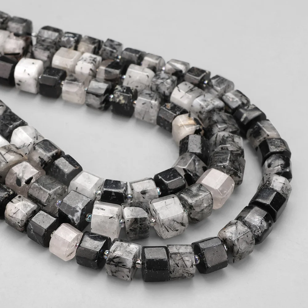 Gemischte Naturstein Facettierte Würfelperlen Rhodonit Amazonit Achat Amethyst Quarz Lose Abstandsperlen DIY Schmuckherstellung Zubehör – Detail 14