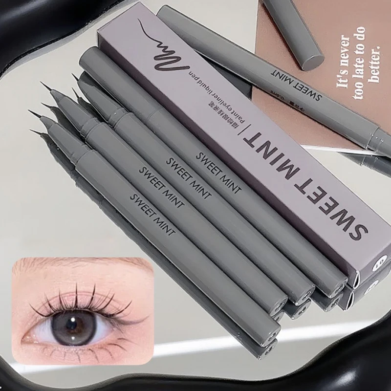 Delineador líquido ultrafino à prova d'água, caneta de bicho da seda, maquiagem coreana para mulheres, secagem rápida, delineador suave, caneta cosmética para cílios inferiores
