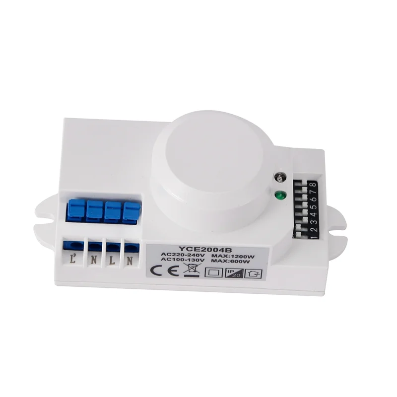 B24B 220V 360 Graus Sensor de Microondas Interruptor de Luz Indução Microondas Sensor de Movimento Interruptor Sensor de Vibração