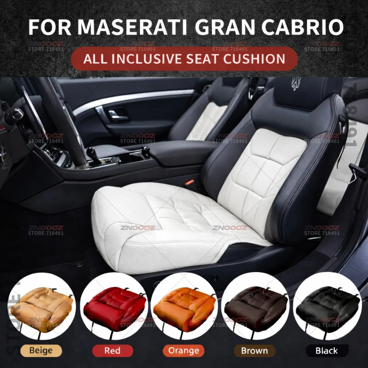For Maserati GranCabrio Car Seat Leg Support Extension Seat Cover Memory Foam Extender Cushion Interior Accessories