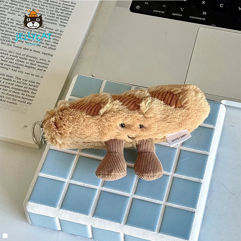 【En Stock】 Jellycat Amusant Mignon Baguette Sac Pendentif Avec Sac Baguette Porte-clés Peluche Poupée Anniversaire Noël 2026 Nouvel An Cadeau