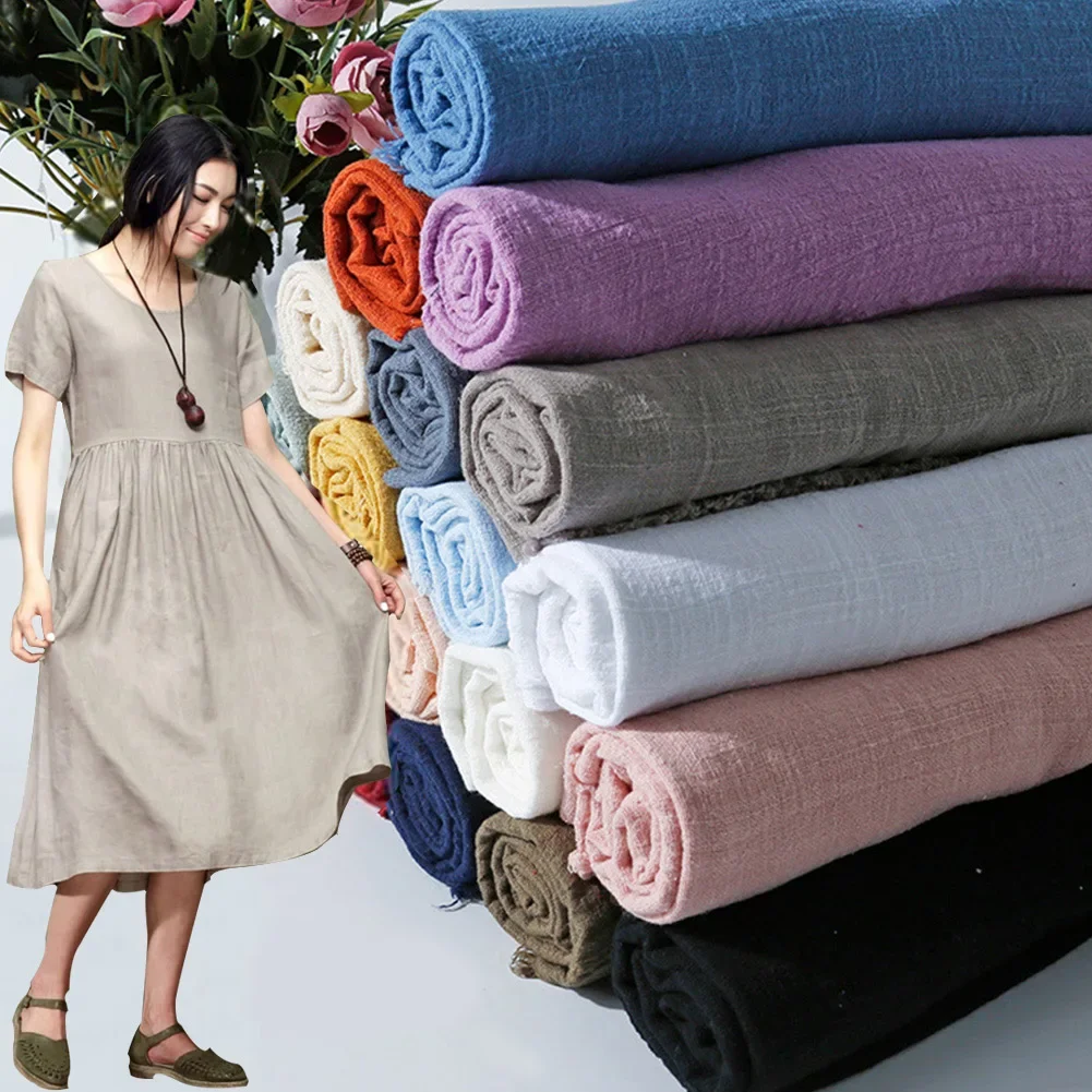 نسيج القطن والكتان الناعم المواد العضوية القطن الطبيعي النقي كامبريك ايكو DIY الملابس خليط النسيج الكريب القماش الجبن