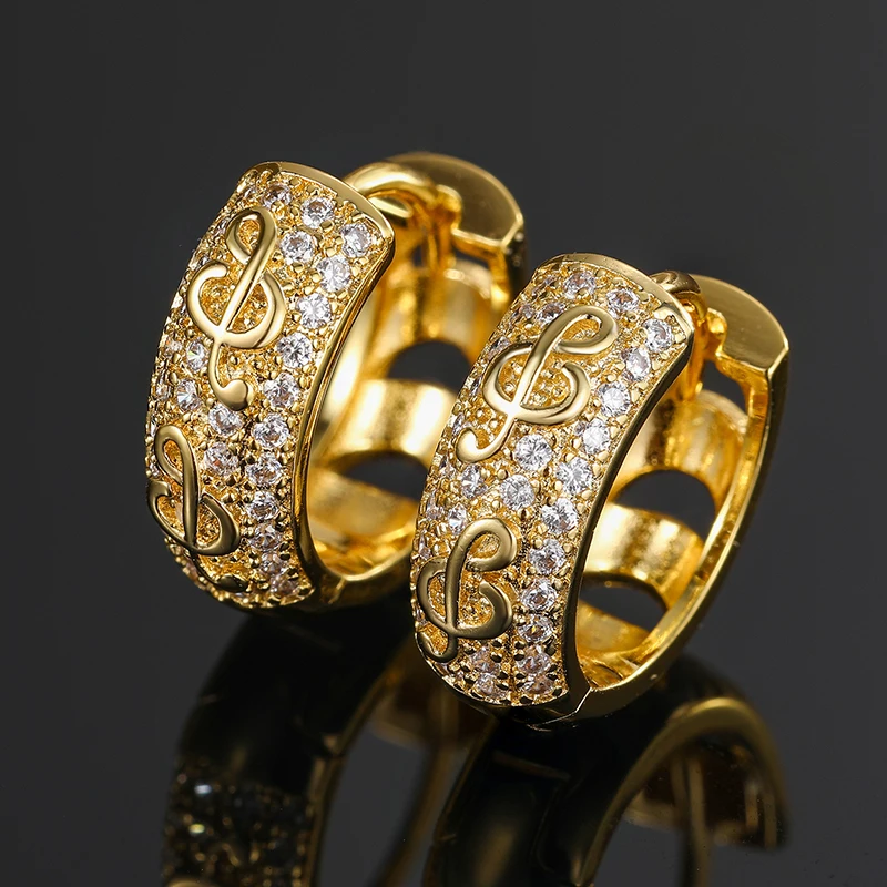 2022 Hot Sale Fashion Men Women Jewelry Gold Plated Iced Out Brass AAAAA Zircon Hoop Earrings