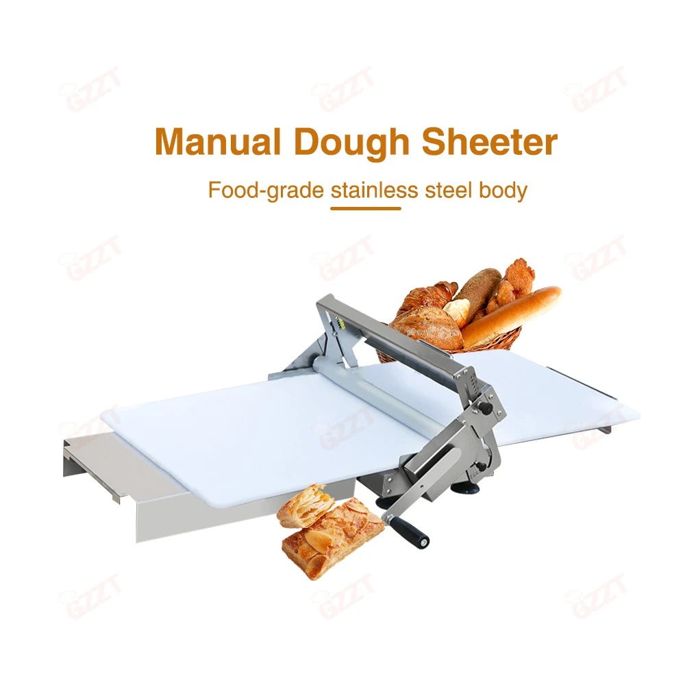 Folding 400 type Low Price New Manual 304 Stainless Steel Dough Sheeter for Bakery Croissant Pastry Bread with High Productivity