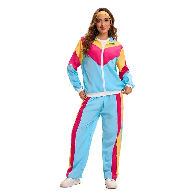 Disfraz de Halloween para Mujer, Estilo Disco de los 70, Atuendo Retro, Disfraz de Hip Hop para Mujer, Fiesta, Festival, Actuación, Ropa de Escenario, Conjunto de Cosplay