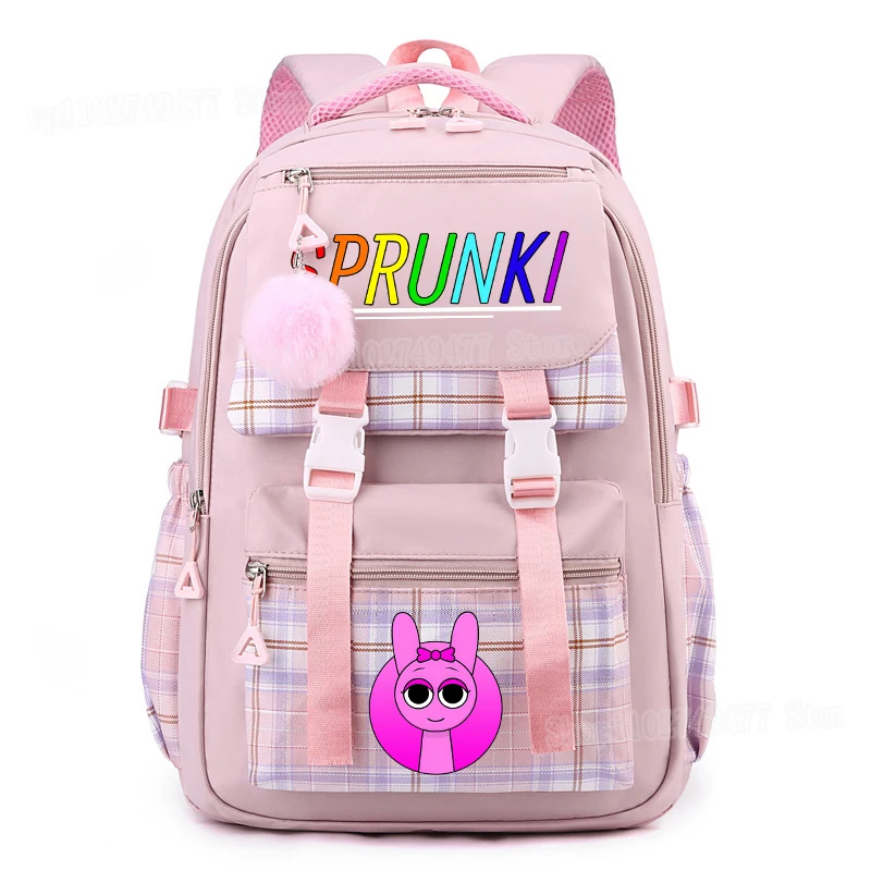 2024 New Game Sprunki Backpack Large Capacity Boys' Computer Bag Girls' Fashion Student School Bag Reduced Burden Backpack