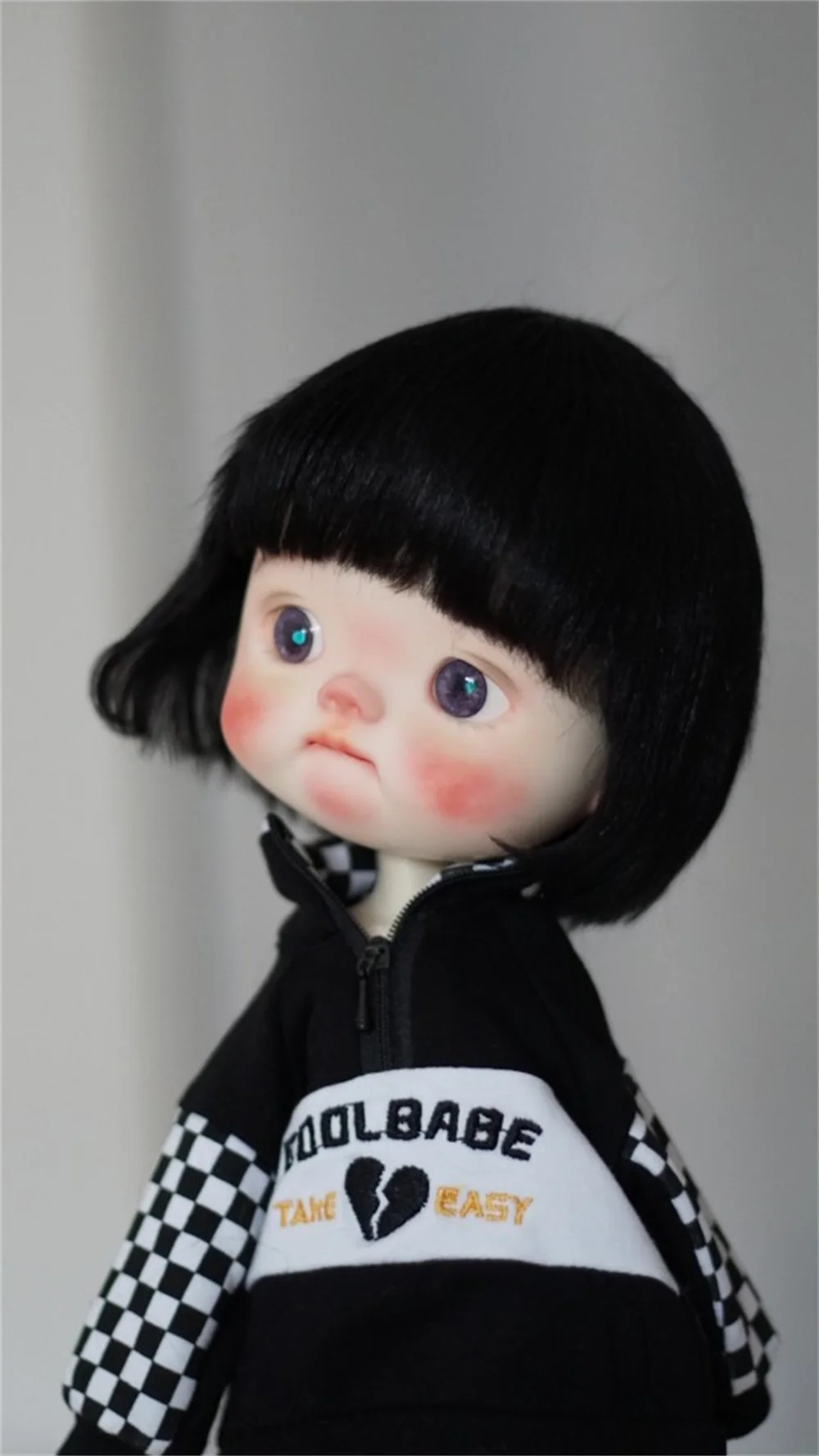 Bjd big head nods huhu shouts qbaby Big head series Short hair wig accessory