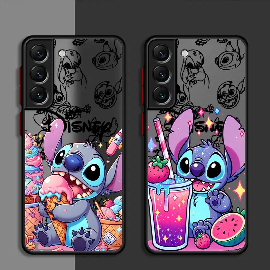 Disney Lilo Stitch Cute Matte Case For Samsung Galaxy S24 S22 S23 S20 S21 FE S10 Plus Note 20 Ultra 10 Lite Phone Fundas