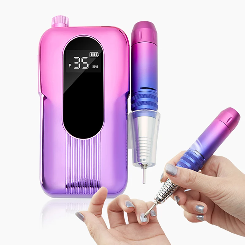 

Nail Drill Machine 35000RPM Wireless Electric Nail Polish Remover Mini Nail File Drill Machine with LED Display Home & Salon Use