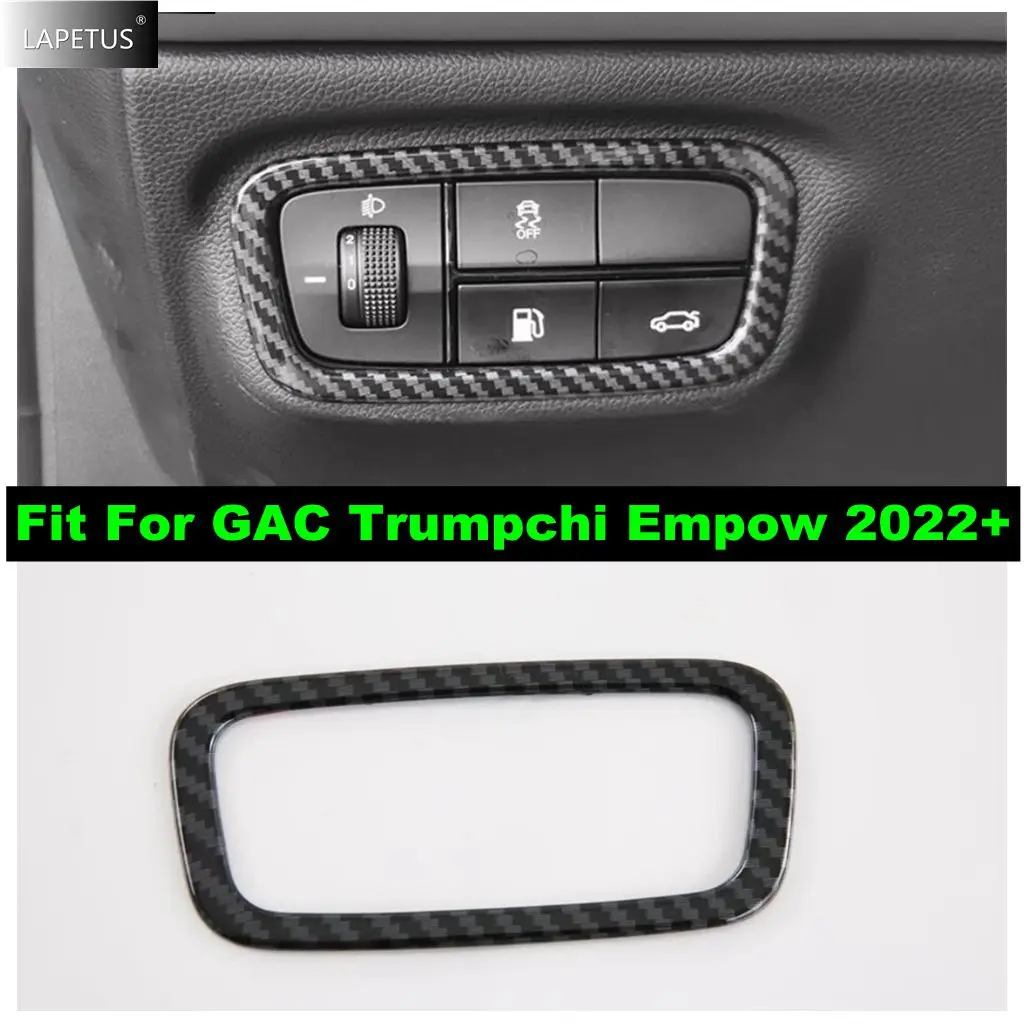 

Car Head Lights Lamps Switch Button Panel Cover Trim For GAC Trumpchi Empow 2022 2023 2024 ABS Carbon Fiber Accessories Interior