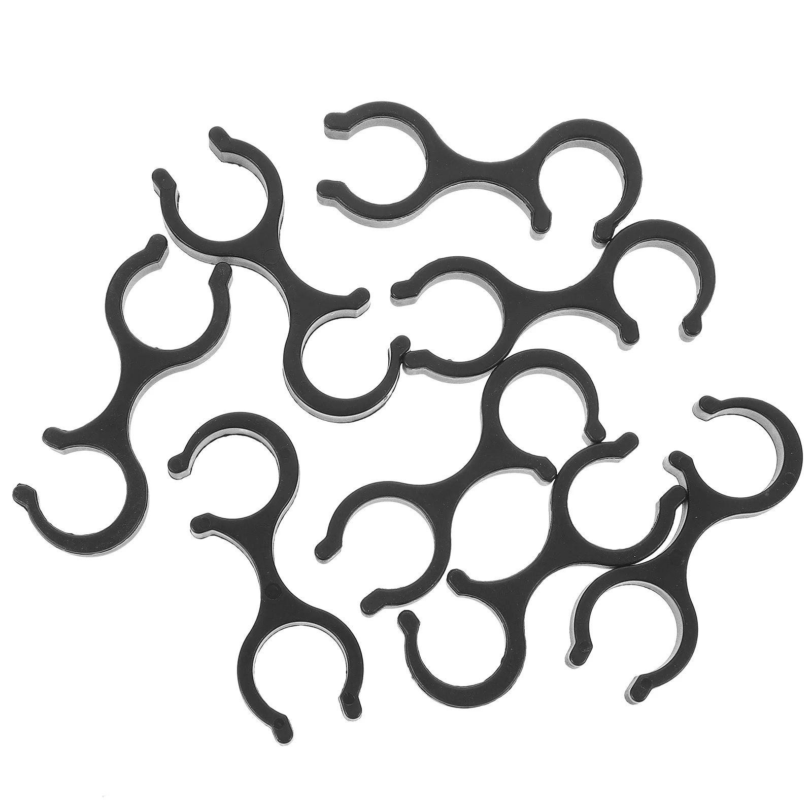 8 قطعة ملحقات عمود تسلق الجبال مقاطع بلاستيكية سوداء على شكل حرف S لتنظيم عصي المشي تخزين معدات الرياضة في الهواء الطلق #6