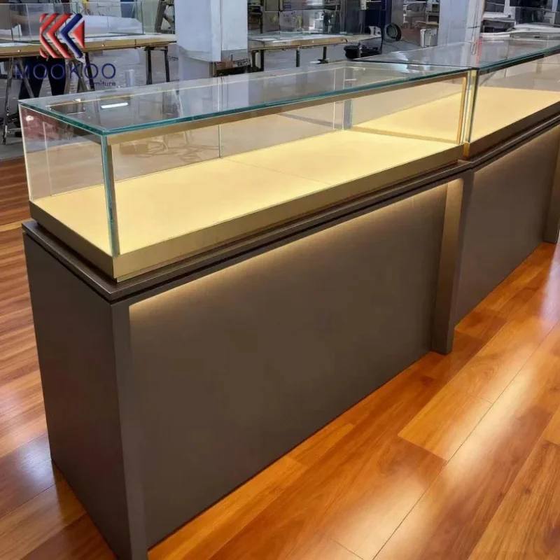 custom.Factory Price Heavy Duty LED Jewelry Display Showcase Retail Stores