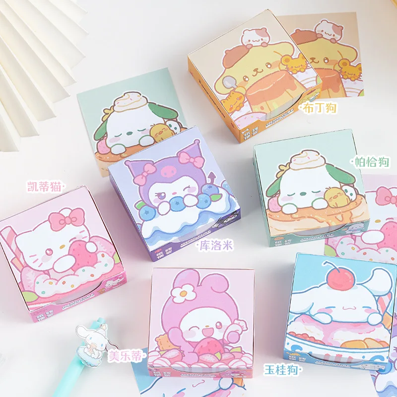 250pcs Cartoon Ins Anime Sanrio Sticky Note Kuromi Stickers Cute Hello Kitty Cinnamoroll Decorative Paper Student Gifts