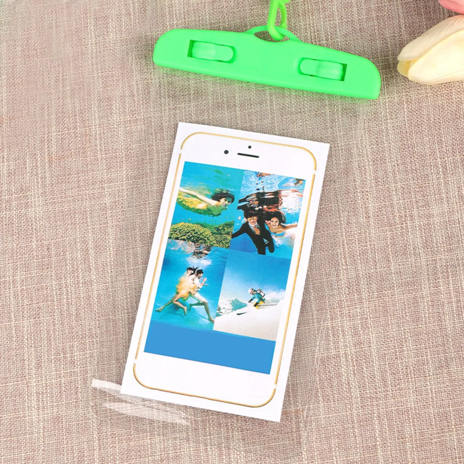 방수 전화 홀더 물 놀이 핸드폰 가방 수영 래프팅 보트 타기를위한 끈이있는 투명 터치 스크린 전화 주머니