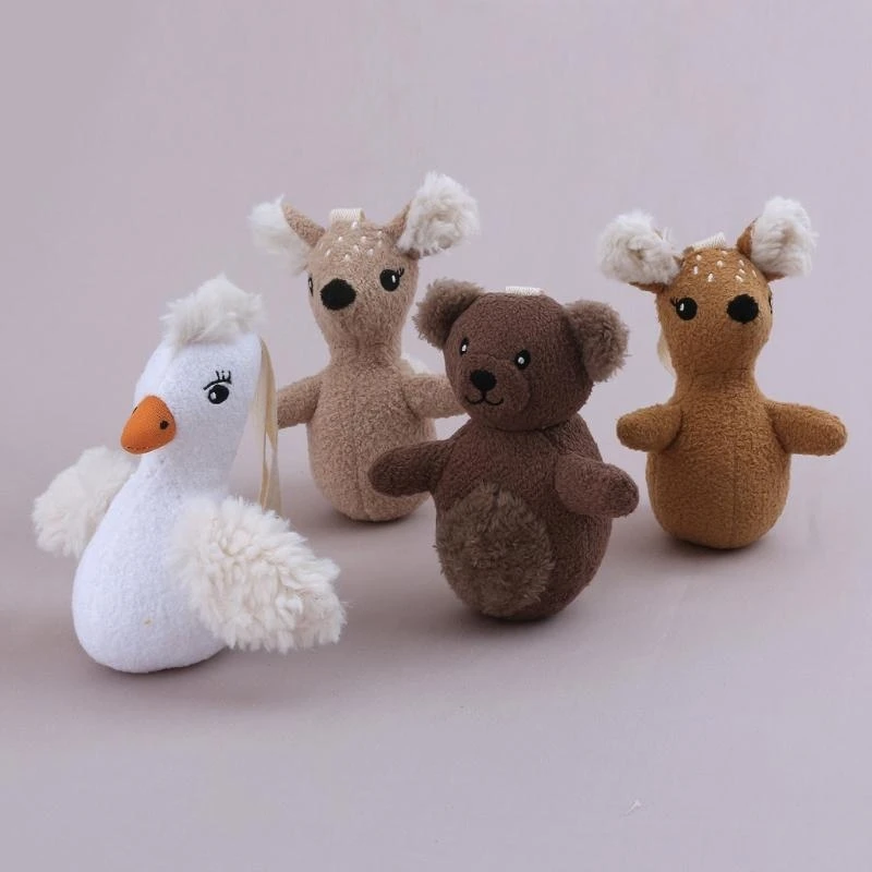 

J15U Baby Pacifier Clip Chain Pendant Soft Cotton Plush Cartoon Animal Soother Holder