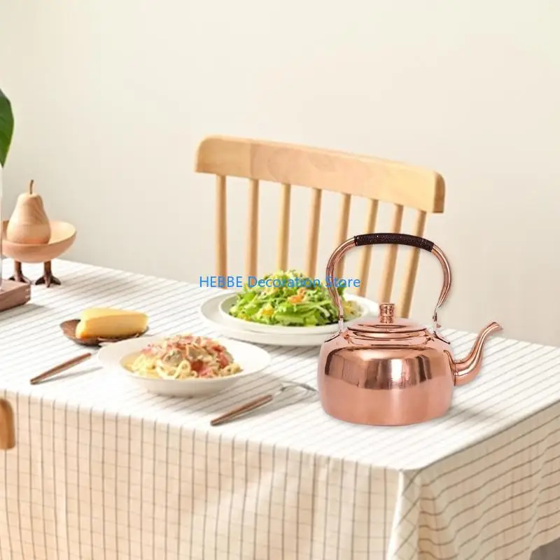 B0KC Antique Coppers Kettles 3Leter Capacity Heat Efficient Gas Induction Cooktops Safe