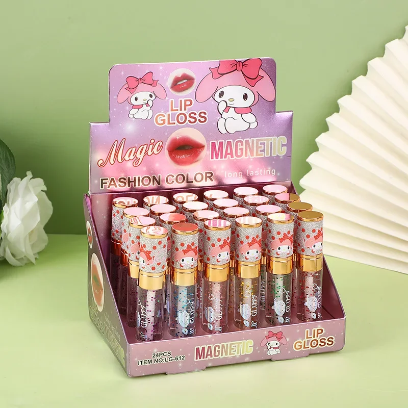 24pcs SHINY Sequins Lipgloss ชุด 6 สีหญิง Non-Sticky LIPS ลิปสติกแต่งหน้า Shimmer กันน้ํา Long Lasting