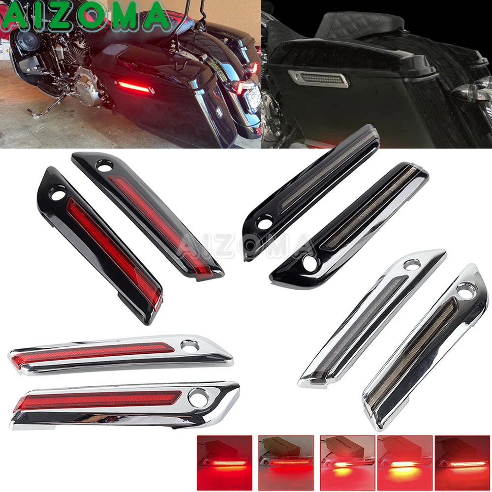 

Motorcycle LED Saddlebag Latch Accent Lamp For Harley Touring Road King Electra Street Glide Saddle Bags Side Lights 2014-2023