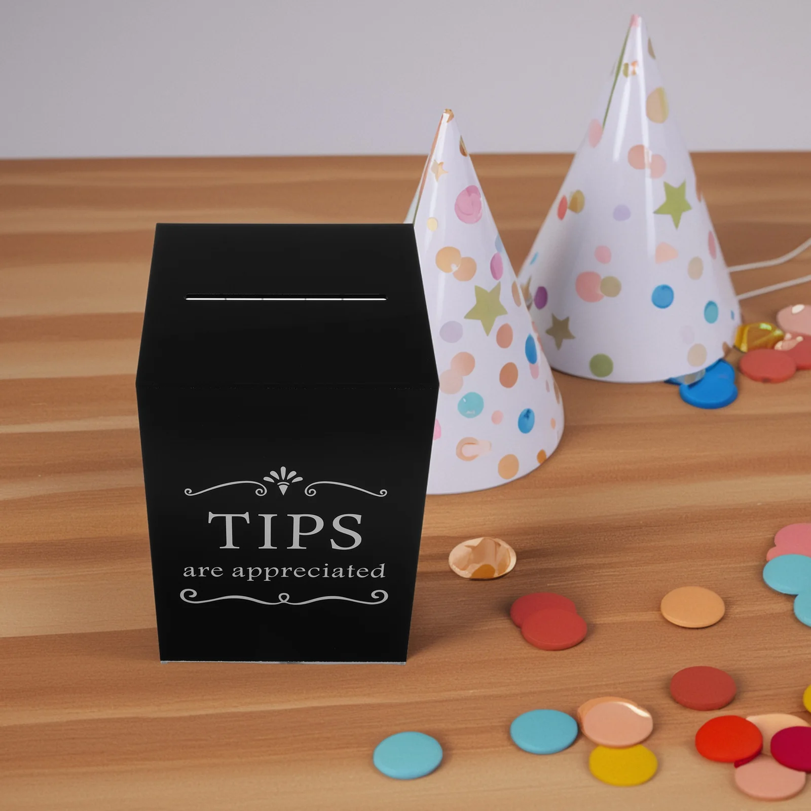 

Tip Box Salon Jar with Lid Cover Money Container Acrylic Containers Plastic Change