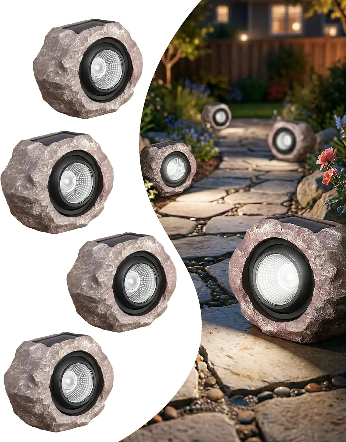 Backyard Lighting Stainless Steel 5in 12 Pack Waterproof All Season Warm White