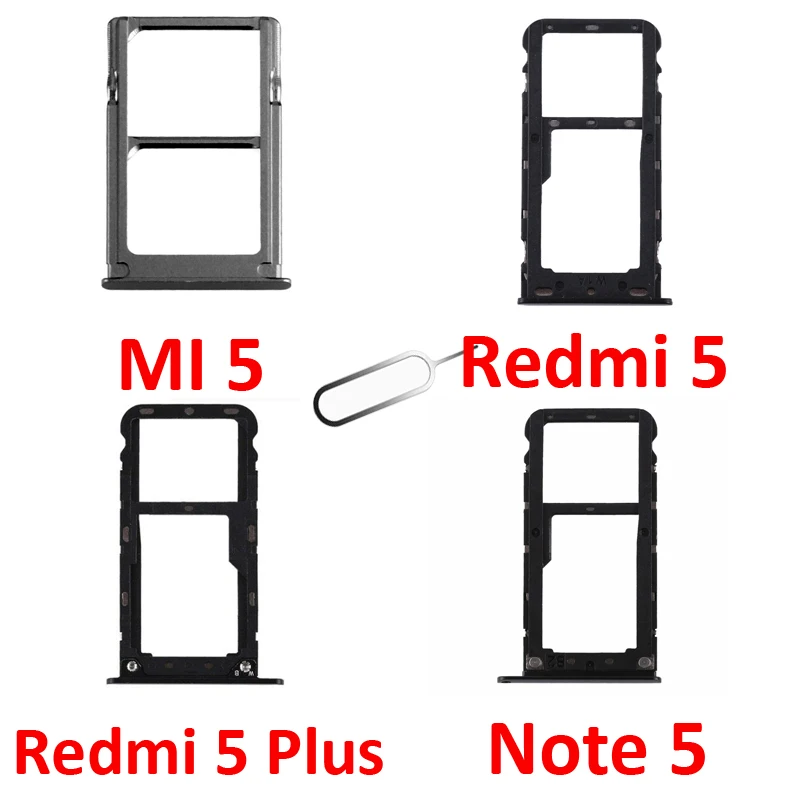 For Xiaomi MI 5 Redmi 5 Plus Note 5 Phone New SIM Tray Adapter Micro SD Card Tray Holder