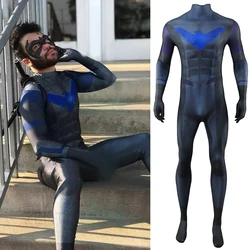 Night Wing Cosplay Costume Superhero Boys 3D Printed Spandex Halloween Costume Zenzai Suits for Adult Kids