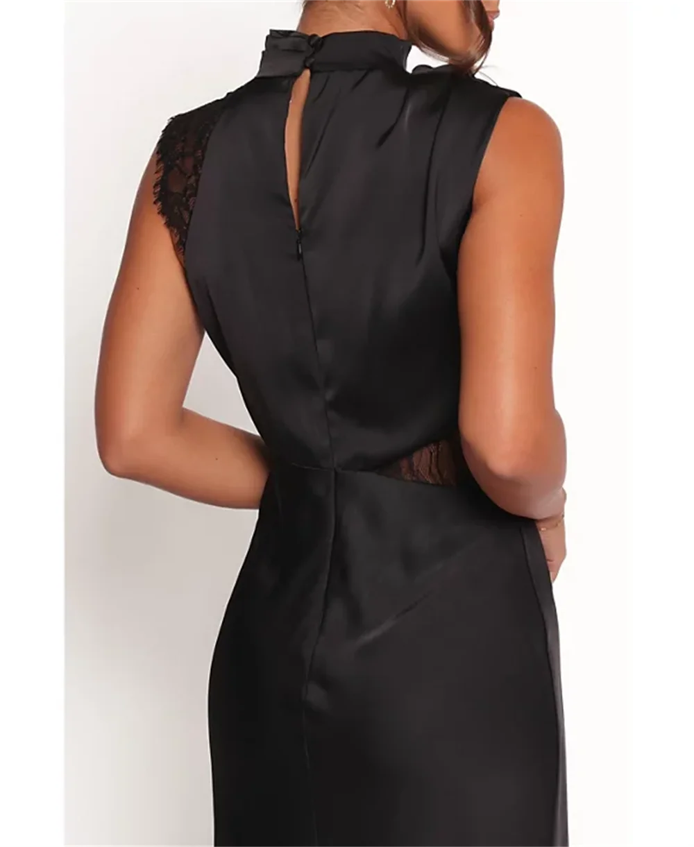 Elegancka Sukienka Wieczorowa Koronkowa Bez Rękawów typu Halter Damska Suknia Balowa Syrena na Imprezę Weselną dla Gościa 2025 Szyta na Miarę