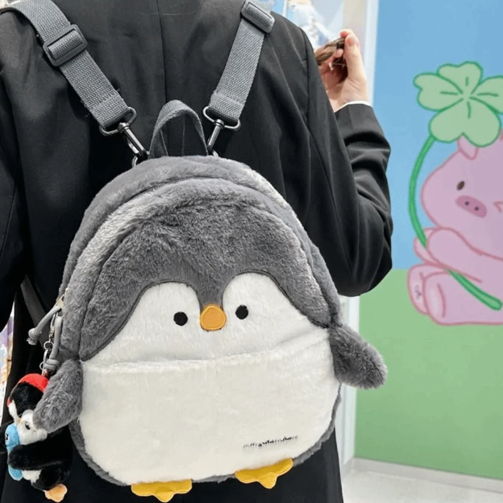 Travel Kawaii Penguin Plush Crossbody Bag Adorable Realistic Look Soft Seal Backpack Fluffy Shark Animal Shoulder Bag Girls